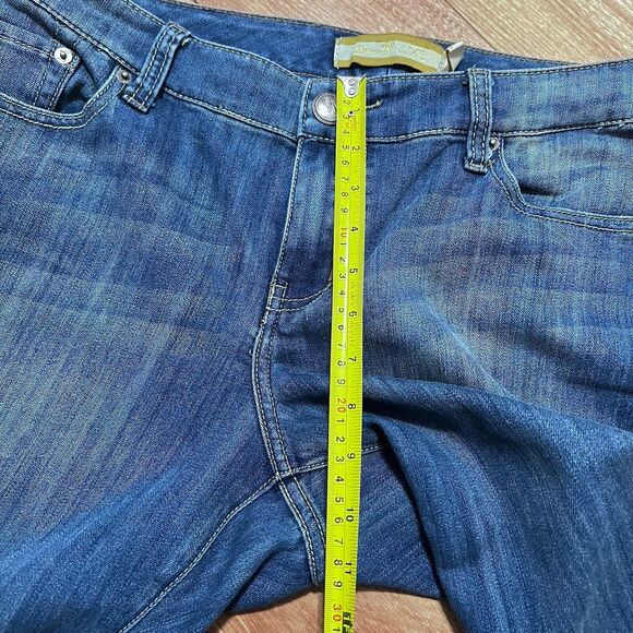 Seven7 Luxe Natalia Womens Jeans Size 16 Blue Bootcut Denim Low Rise Boho Hip - Picture 6 of 7